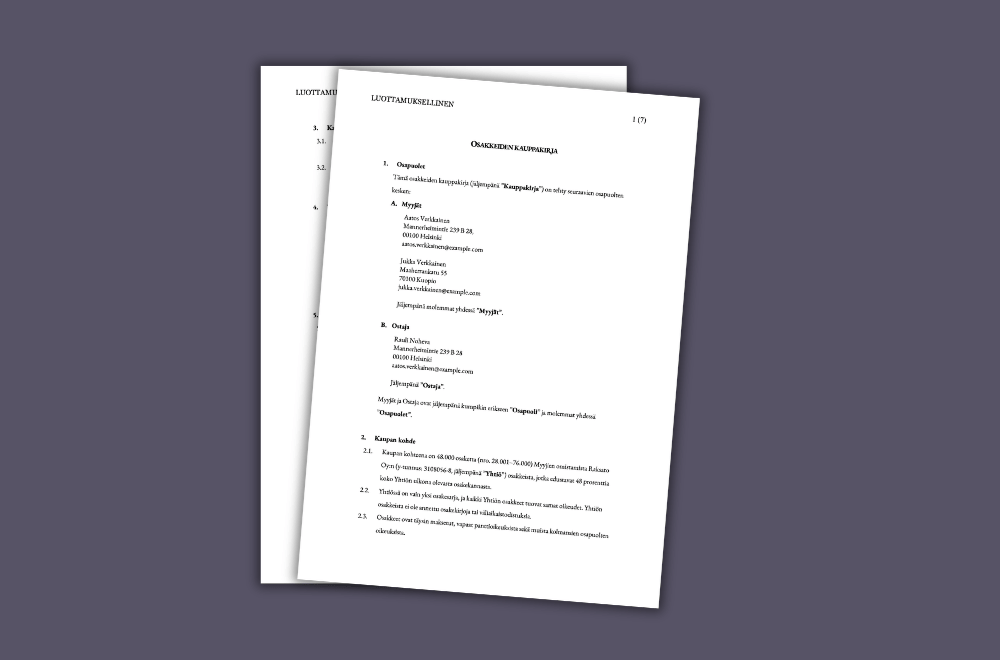 Osakkeiden kauppakirja