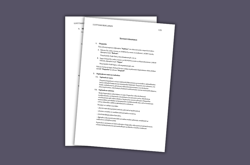 YhteistyoÌsopimus